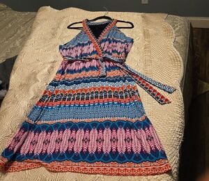 Laundry By Shelli Segal Multicolor Geometric Midi Dress